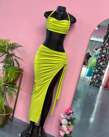 Green Maxi Skirt Set