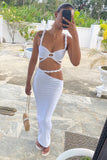 White Rope Detail Maxi Skirt Set