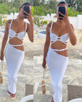 White Rope Detail Maxi Skirt Set
