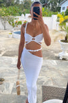 White Rope Detail Maxi Skirt Set