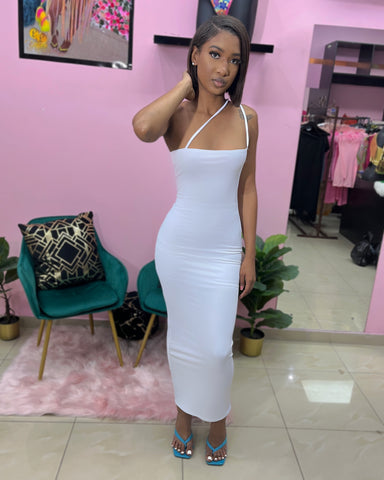 White Maxi Strap Dress